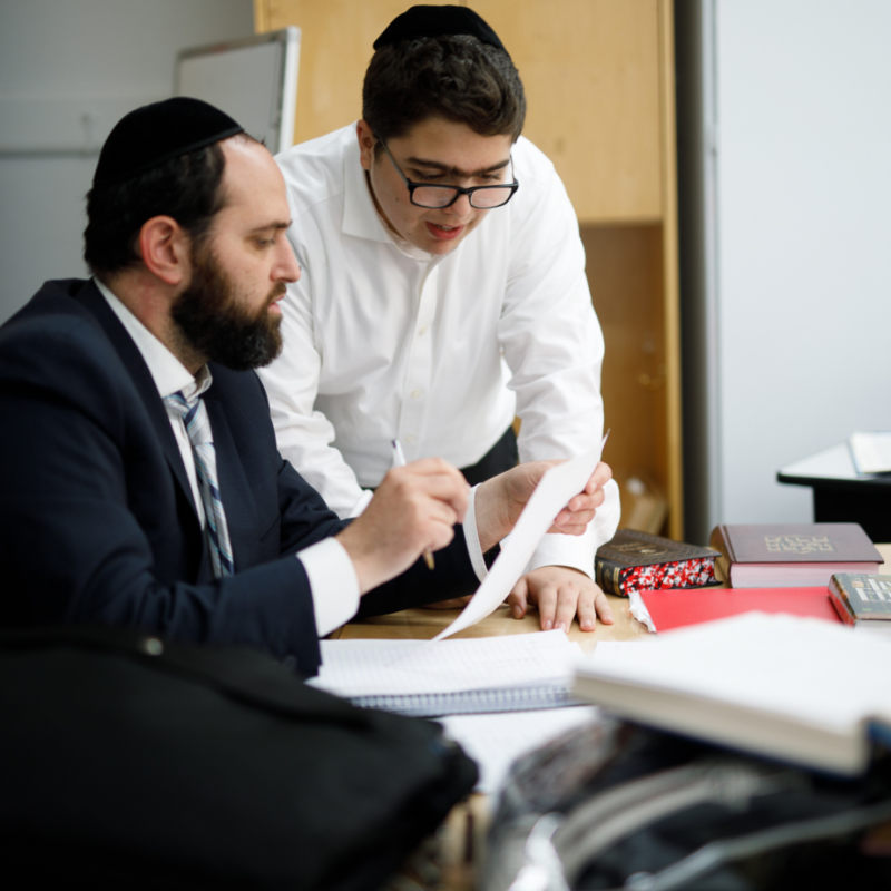 high school student with rabbi